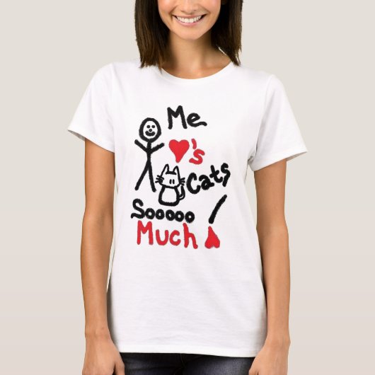 Cat Lover Cartoon T-shirt (Voorkant)
