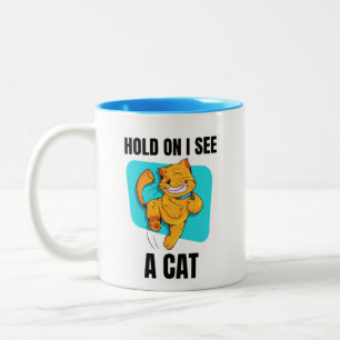Cat Lover Cat Ma Grappig dat ik een kat zie Tweekleurige Koffiemok
