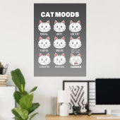 Cat Lover Cat Moods Poster (Thuiskantoor)