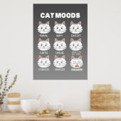 Cat Lover Cat Moods Poster (Keuken)