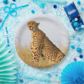 Cat lover cheetah foto papieren bordje (Feest)