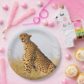 Cat lover cheetah foto papieren bordje (Feest)