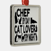Cat Lover Chef Metalen Ornament (Rechts)