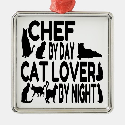 Cat Lover Chef Metalen Ornament (Voorkant)