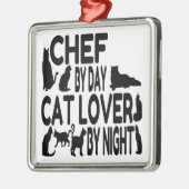 Cat Lover Chef Metalen Ornament (Links)