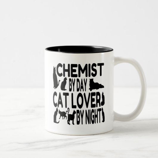 Cat Lover Chemist Tweekleurige Koffiemok (Rechts)