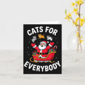 Cat Lover Christmas Santa Sleigh Cats For Everybod Kaart (Gele Bloem)