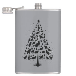 Cat Lover Christmas Tree 1 Heupfles