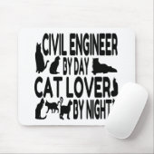 Cat Lover civiel ingenieur Muismat (Met muis)