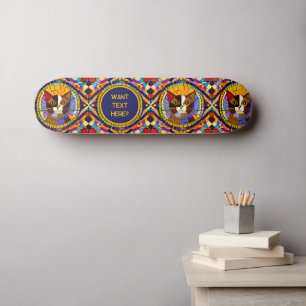 Cat Lover - Colorful Mosaic Kat - Jouw tekst op Persoonlijk Skateboard