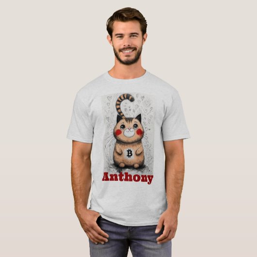 Cat Lover Crypto Gift bewerkbaar T-shirt (Voorkant volledig)