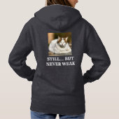 Cat Lover Dark Grey Custom White Text Pet Photo Hoodie (Achterkant)