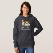 Cat Lover Dark Grey Custom White Text Pet Photo Hoodie (Voorkant volledig)