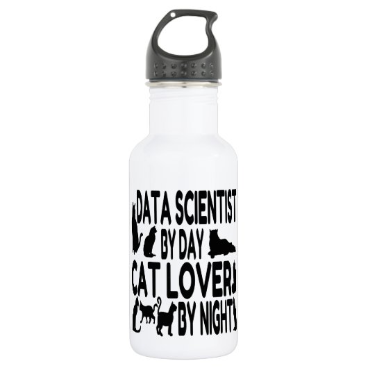 Cat Lover Data Scientist Waterfles (Voorkant)