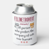 Cat Lover Definition Funny Gezegde Introvert Blikjeskoeler (Blikje Voorkant)