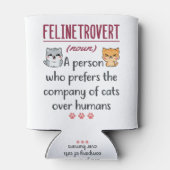 Cat Lover Definition Funny Gezegde Introvert Blikjeskoeler (Achterkant)