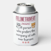 Cat Lover Definition Funny Gezegde Introvert Blikjeskoeler (Blikje Achterkant)