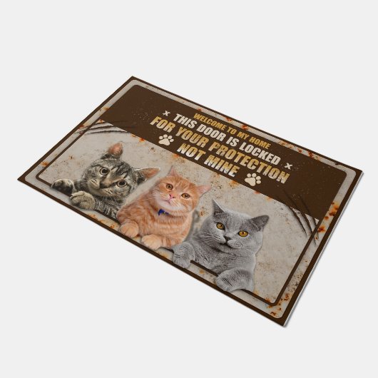 Cat Lover Doormat, Cat Welcome Mat, Funny Cat Gift Deurmat (Schuin)