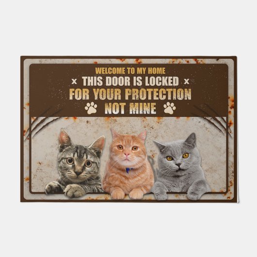 Cat Lover Doormat, Cat Welcome Mat, Funny Cat Gift Deurmat (Voorkant)