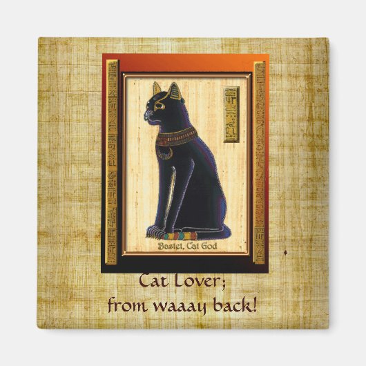 "CAT LOVER" Egyptische bastetkat Magnet (Voorkant)