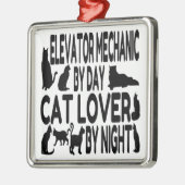 Cat Lover Elevator Mechanic Metalen Ornament (Links)