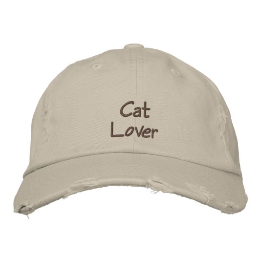 Cat Lover Embroidered Baseball Cap / Hat (Voorkant)