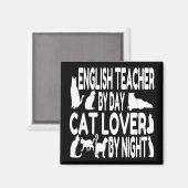 Cat Lover English Teacher Magneet (Voorkant / Achterkant)