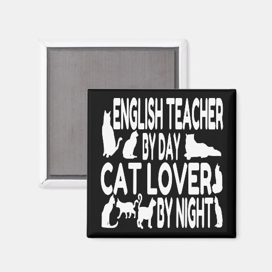 Cat Lover English Teacher Magneet (Voorkant / Achterkant)
