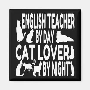 Cat Lover English Teacher Magneet