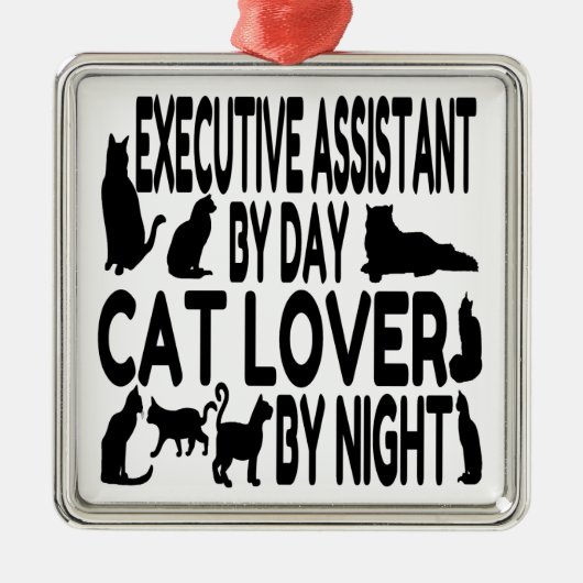 Cat Lover Executive Assistant Metalen Ornament (Voorkant)