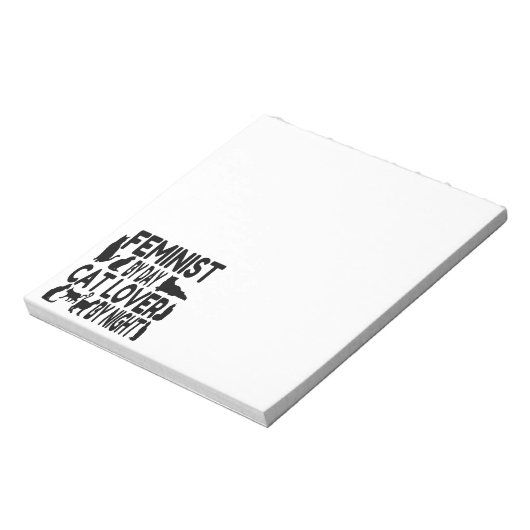 Cat Lover Feminist Notitieblok (Linkerzijde)