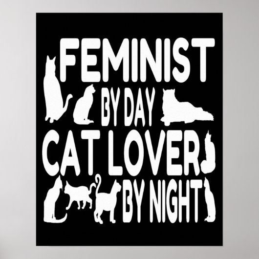 Cat Lover Feminist Poster (Voorkant)