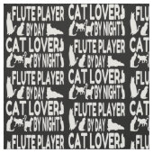 Cat Lover Flute Player Stof (Swatch)