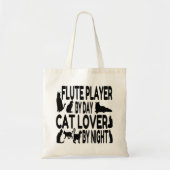 Cat Lover Flute Player Tote Bag (Voorkant)
