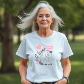 Cat Lover for Life - Meow! Pink Heart T-shirt