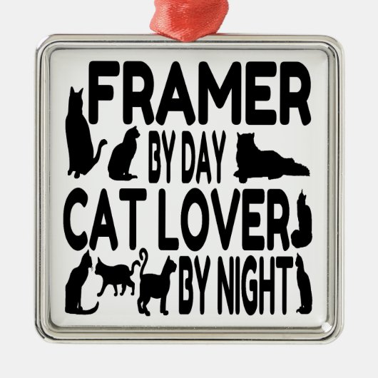 Cat Lover Framer Metalen Ornament (Voorkant)