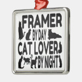 Cat Lover Framer Metalen Ornament (Links)