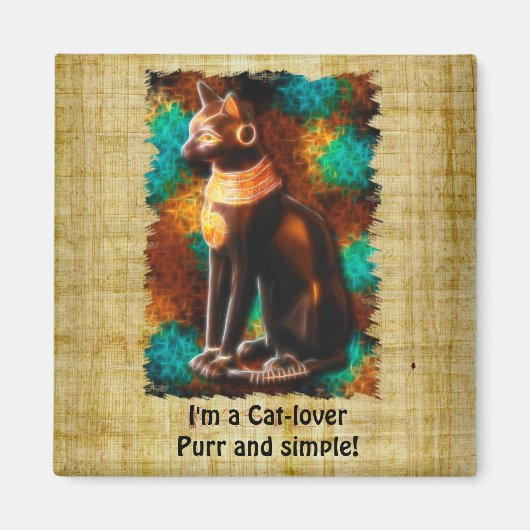 "CAT LOVER" Fun Egyptian Bastet Cat Magnet (Voorkant)