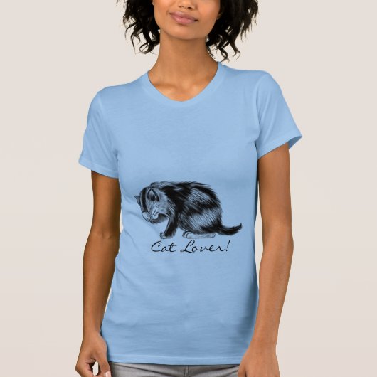 Cat Lover Fun Gray Tabby Kitten Artwork T-shirt (Voorkant)