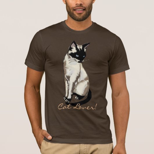 Cat Lover Fun Siamese Kat Cartoon T-shirt (Voorkant)