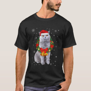 Cat Lover Funny British Shorthair Tree kerst L T-shirt