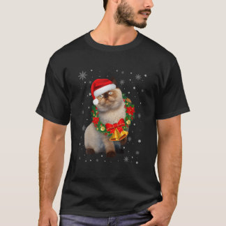 Cat Lover Funny Himalayan Tree-kerstlicht T-shirt