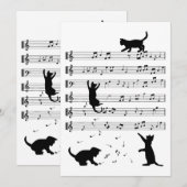 Cat Lover Funny Pianist Piano Lover Feestdagenkaart (Voorkant / Achterkant)