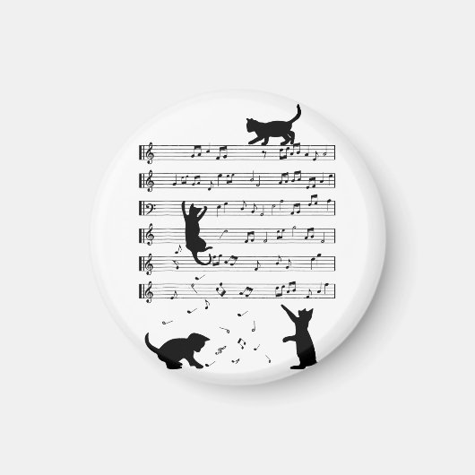 Cat Lover Funny Pianist Piano Lover Magneet (Voorkant)