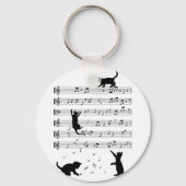 Cat Lover Funny Pianist Piano Lover Sleutelhanger (Voorkant)