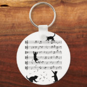 Cat Lover Funny Pianist Piano Lover Sleutelhanger (Achterkant)