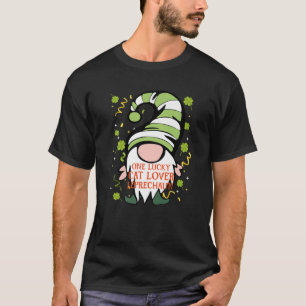 Cat Lover Funny St Patrick's Day Lucky Gnome Famil T-shirt