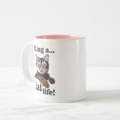 Cat Lover Funny Tweekleurige Koffiemok (Voorkant links)