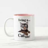 Cat Lover Funny Tweekleurige Koffiemok (Links)