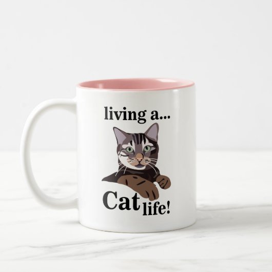 Cat Lover Funny Tweekleurige Koffiemok (Links)